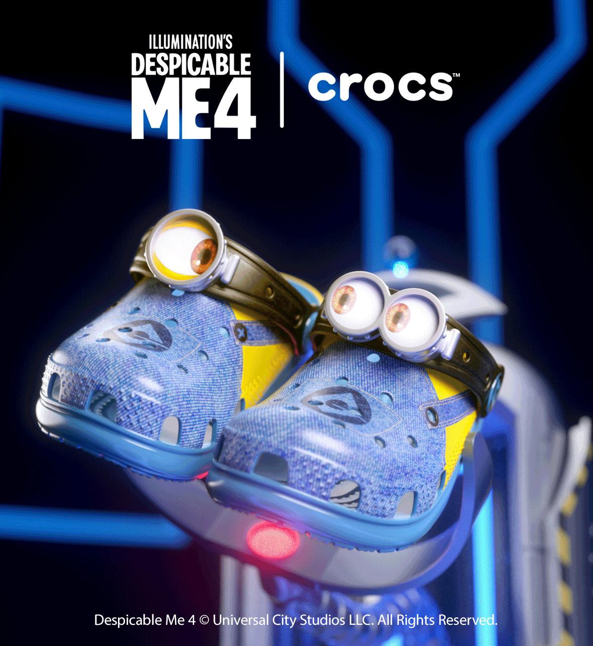 gif of descipable me x crocs collab now available in adult and kids sizes