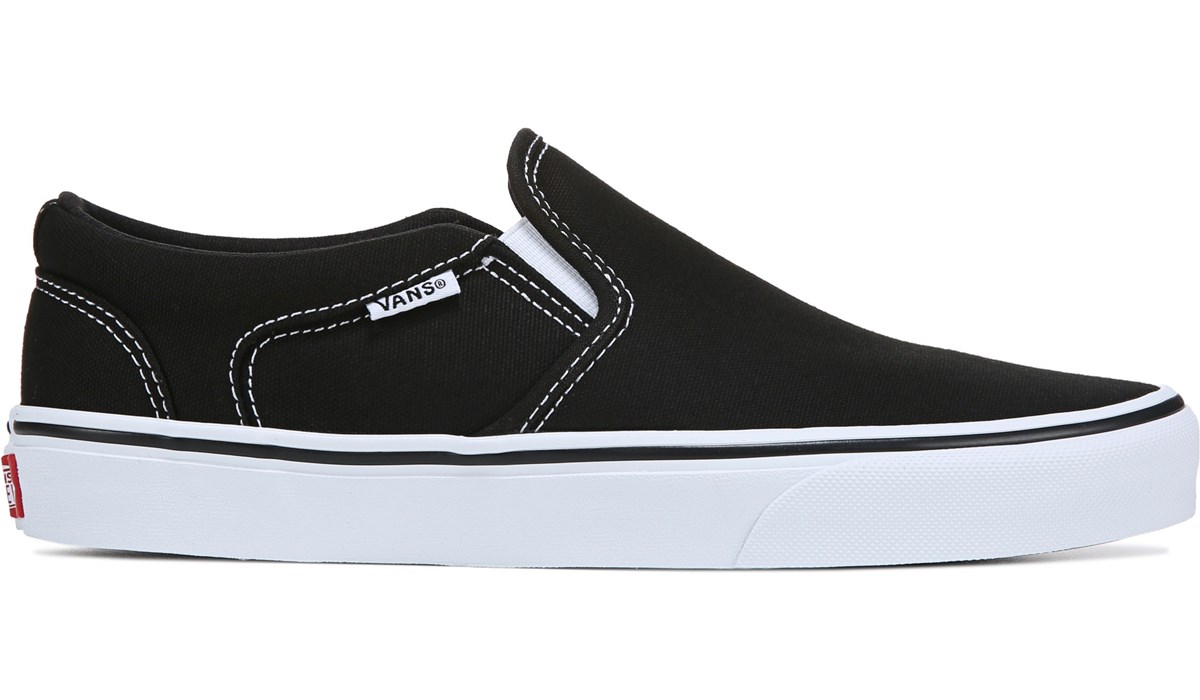 vans asher black slip on