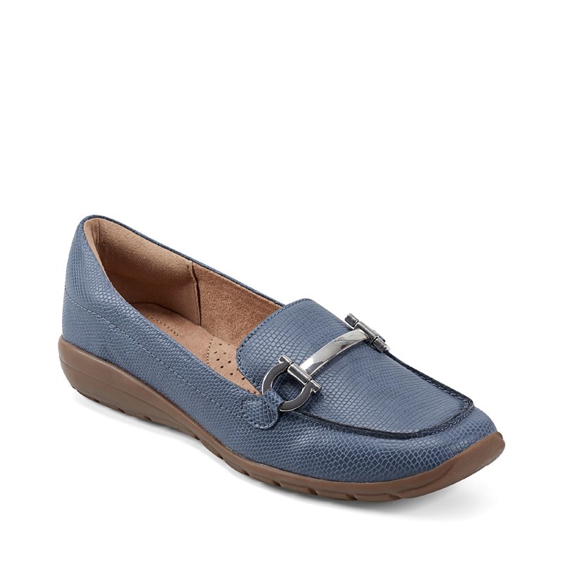 Easy Spirit Women's Andra Slip On Loafers (Blue Lizard Faux Leather) - Size 12.0 M