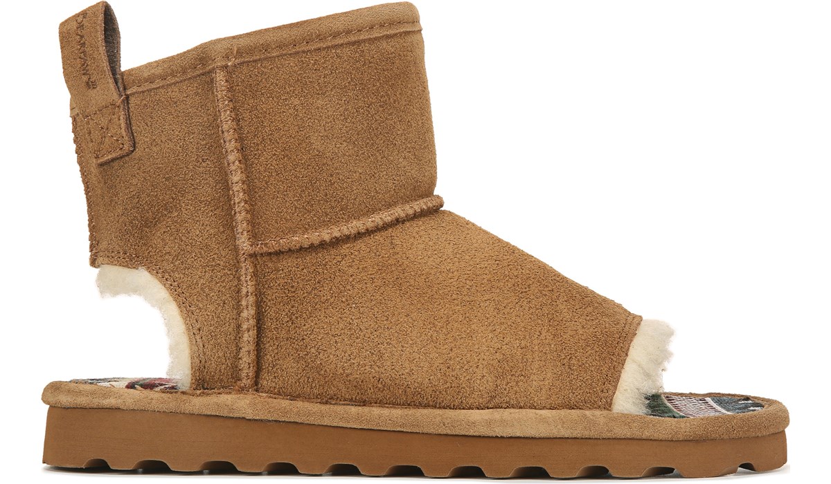 Bearpaw Women's Molly Peep Toe Bootie Beige, Boots, Famous Footwear