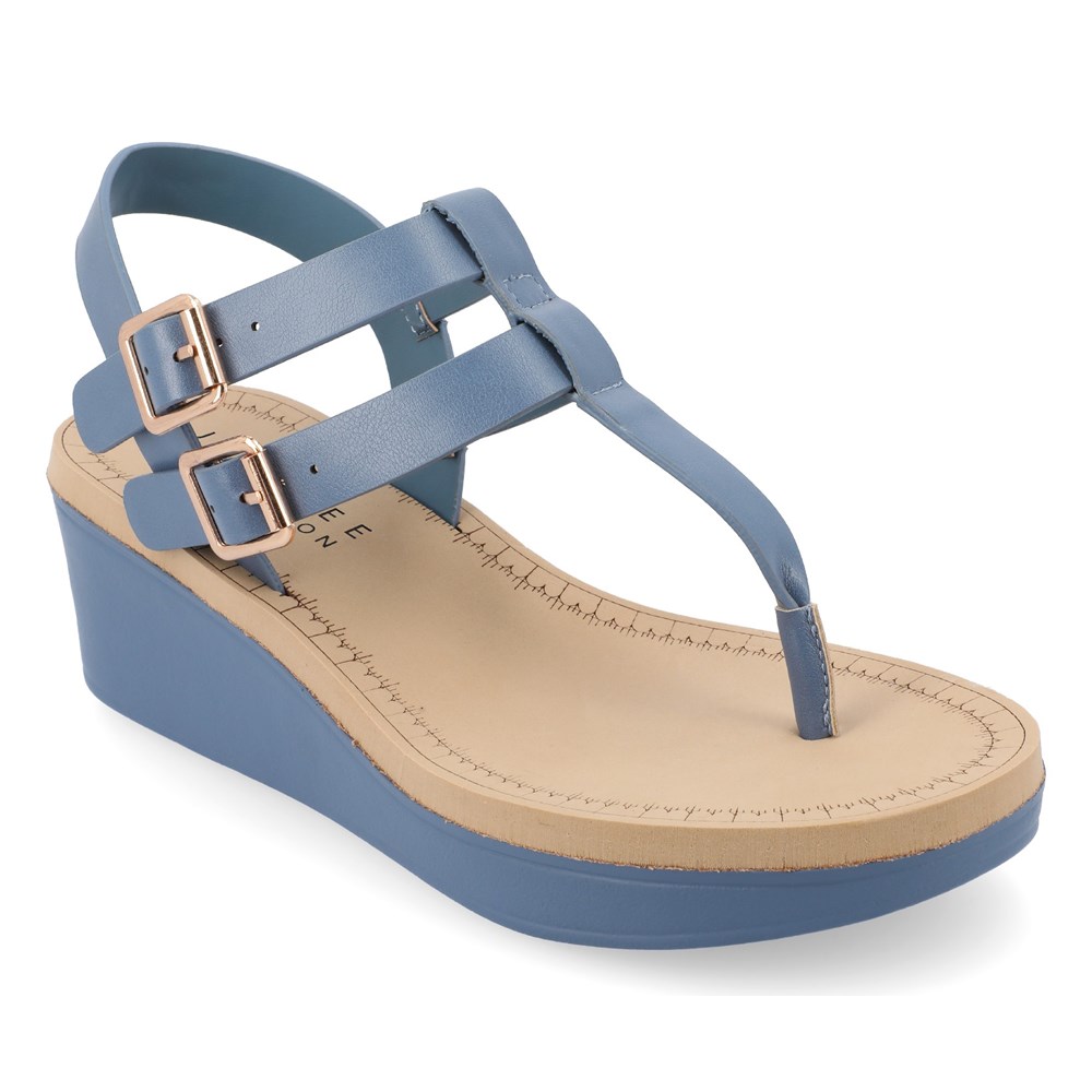 Women's Blue Wedge Sandals