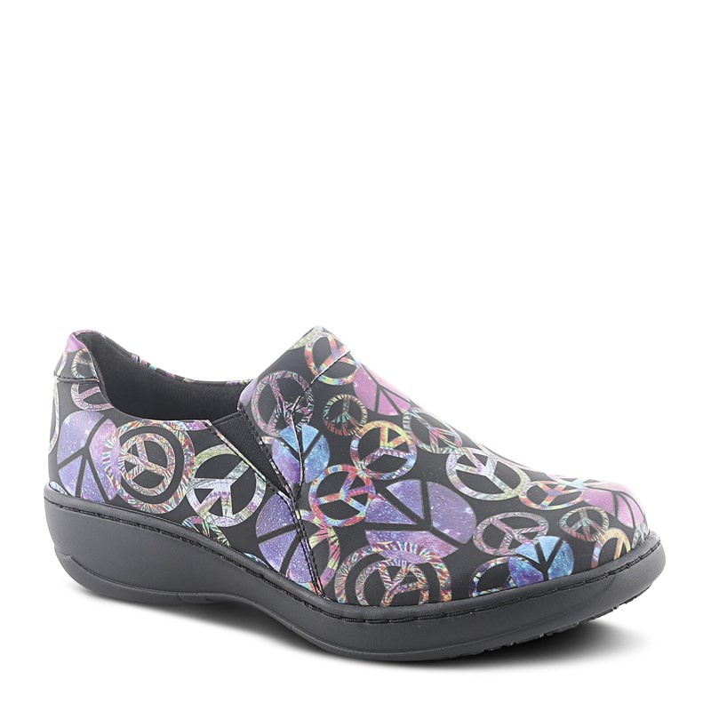 Spring Step Women's Winfrey Slip Resistant Slip On Shoes (Black Multi) - Size 5.5 M