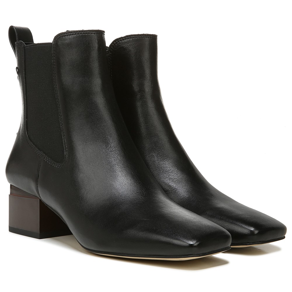 Franco sarto leather block heel booties hotsell