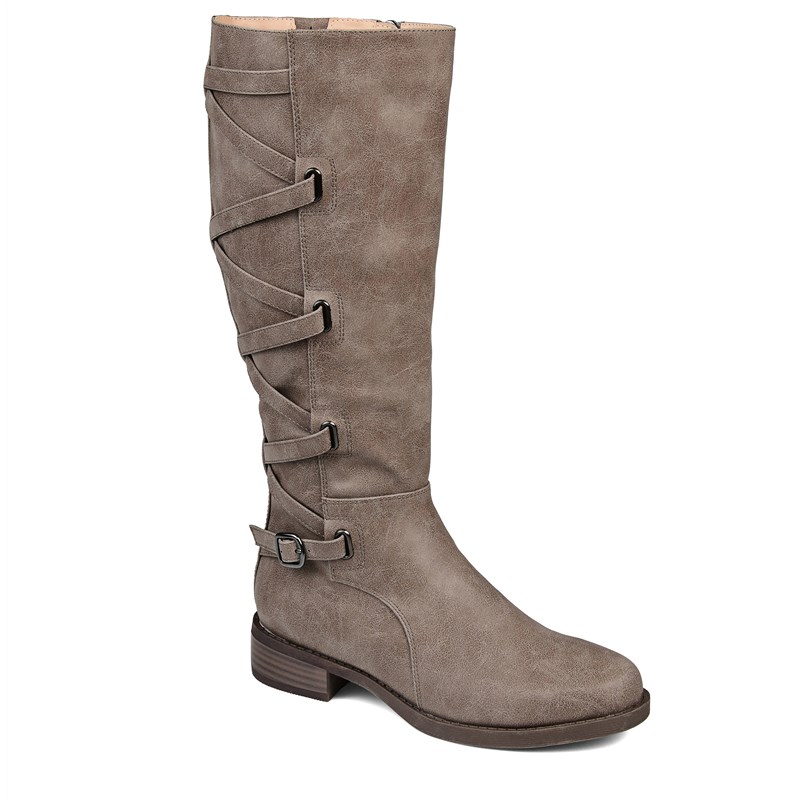 Journee Collection Women's Carly X-Wide Calf Tall Riding Boots (Taupe) - Size 10.0 M