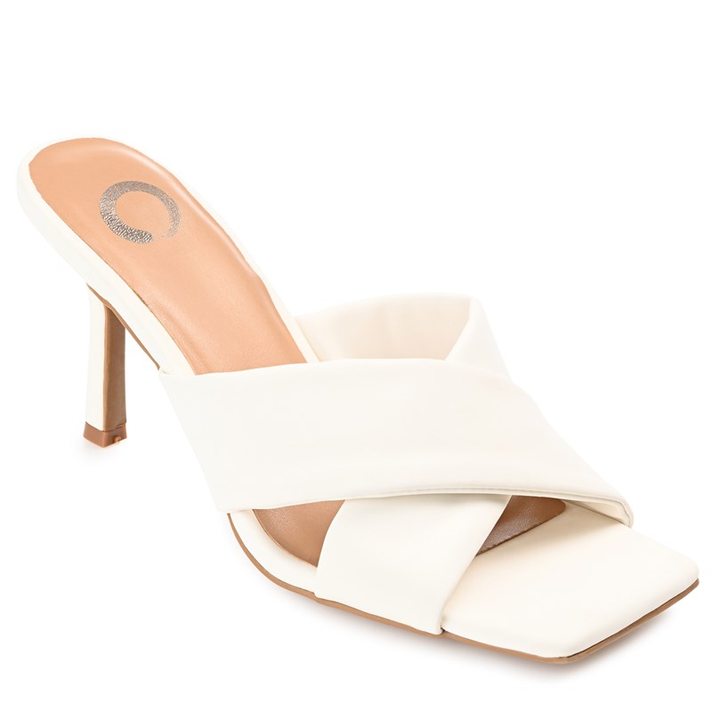 Journee Collection Women's Oppal Dress Sandals (Off White Synthetic) - Size 12.0 M