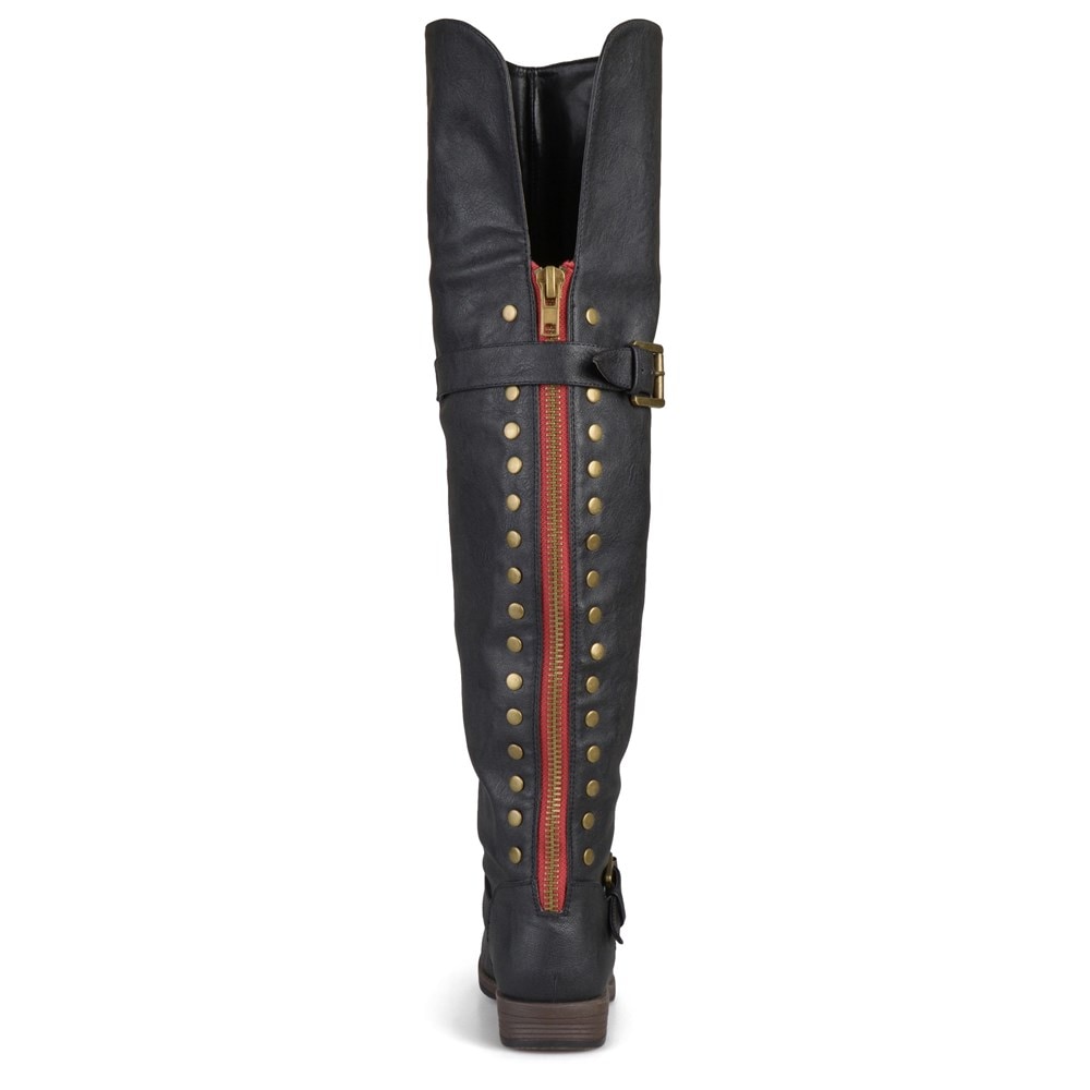 Riding boots with red zipper best sale in back