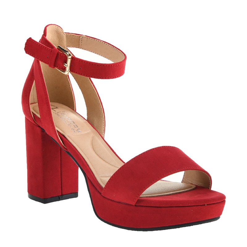 Cl by Laundry Women's Go On 2 Platform Dress Sandals (Red Suede) - Size 8.0 M