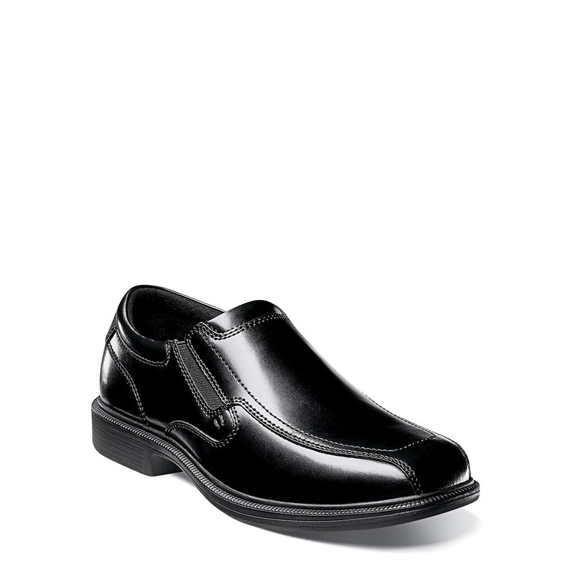 Nunn Bush Men's Bleeker Street Bicycle Toe Slip On Shoes (Black Leather) - Size 10.0 M