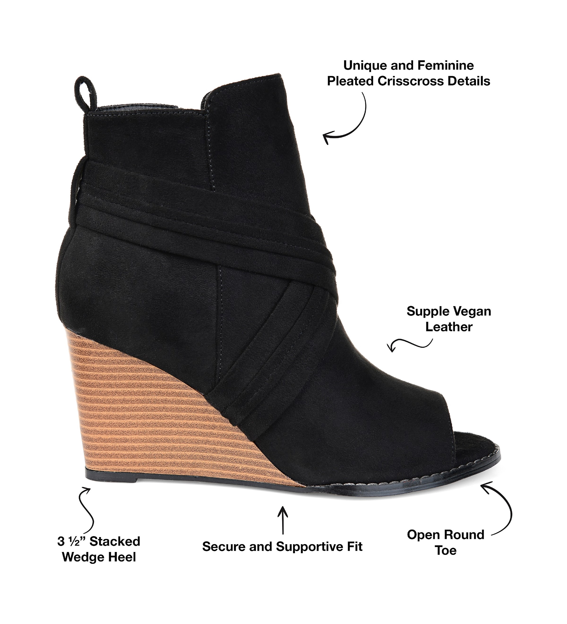 Peep toe best sale wedges boot