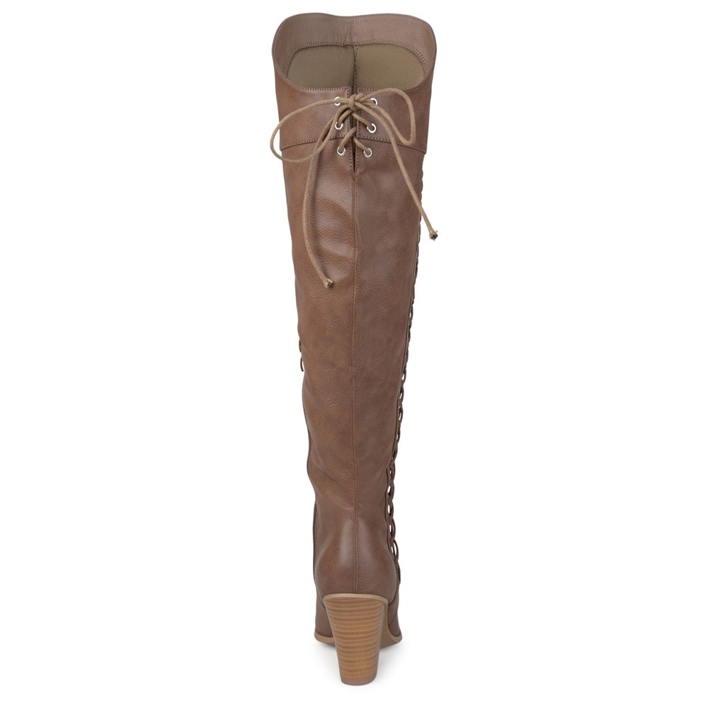 Wide calf boots lace up outlet back