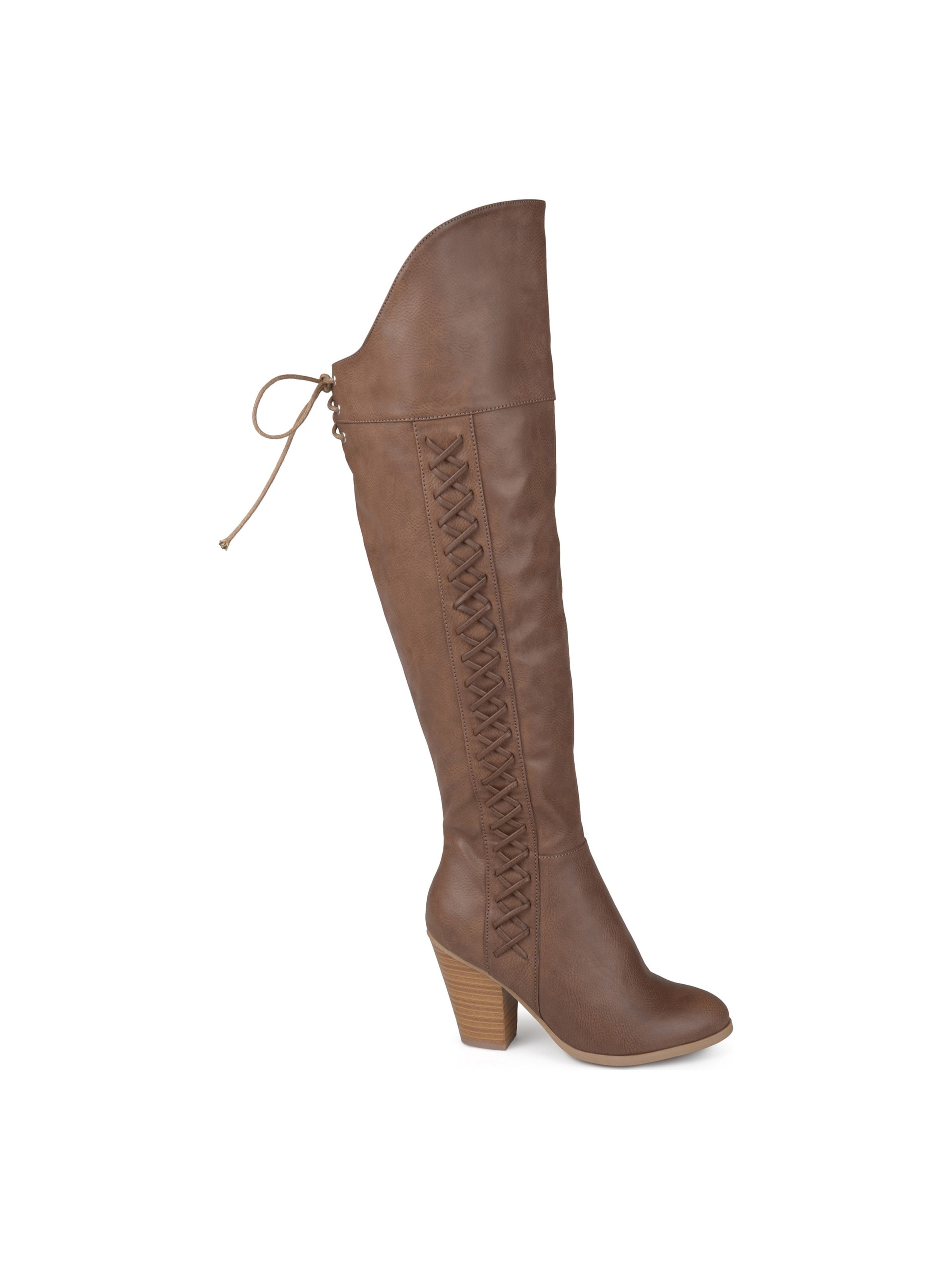 Journee Collection Women's Spritz Wide Calf Over the Knee Block Heel Boot