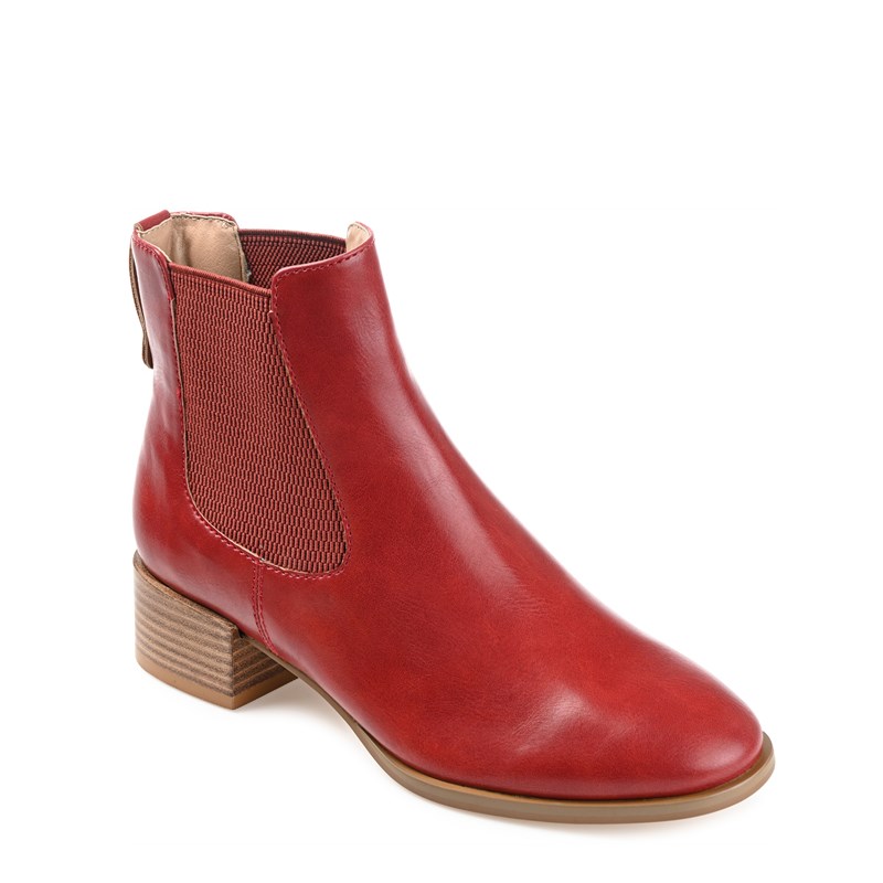 Journee Collection Women's Chayse Ankle Boots (Red Synthetic) - Size 9.5 M