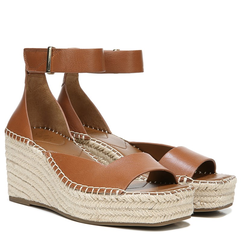 Franco Sarto Women's Camera Espadrille Wedge Sandals (Cognac Leather) - Size 6.5 M