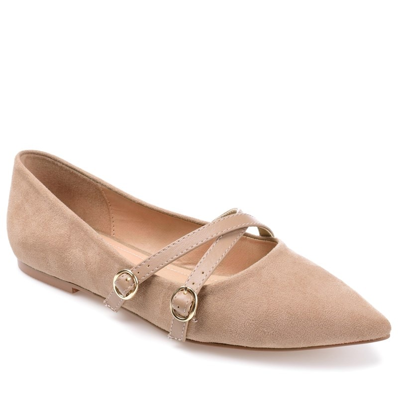 Journee Collection Women's Patricia Pointed Toe Flat Shoes (Taupe) - Size 7.5 M