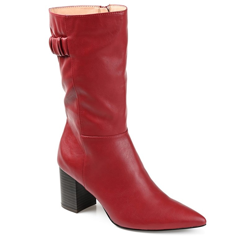 Journee Collection Women's Wilo Block Heel Boots (Red) - Size 9.5 M