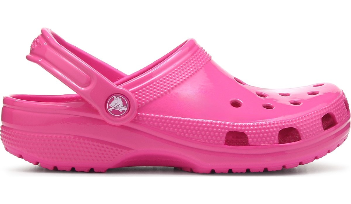 Bright pink fashion crocs