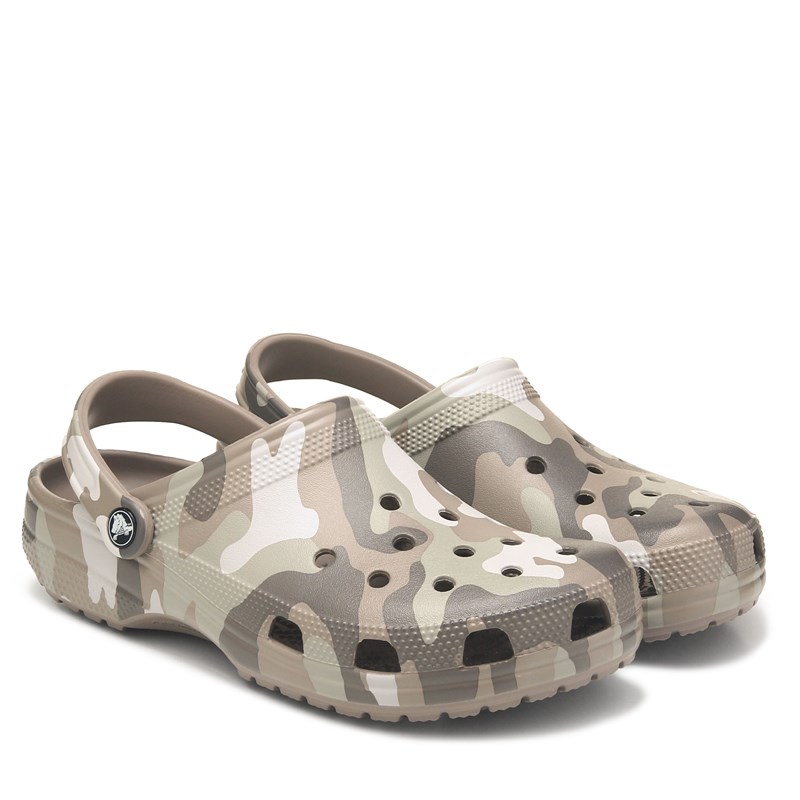 Crocs Graphic Classic Clog Shoes (Mushroom Camo) - Size 8.0 M