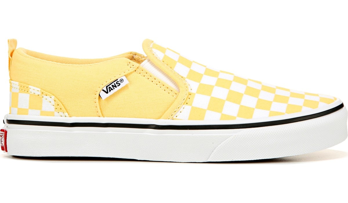 yellow checkerboard vans size 7