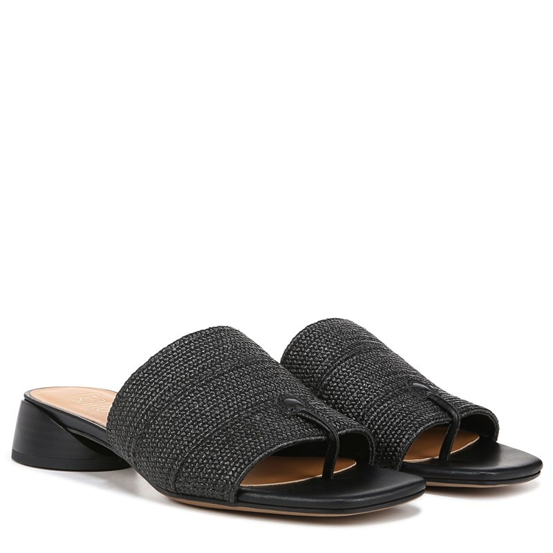 Franco Sarto Women's Loran 4 Slide Sandals (Black Raffia) - Size 8.0 M