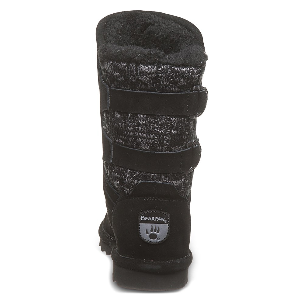 Bearpaw black knit boots best sale