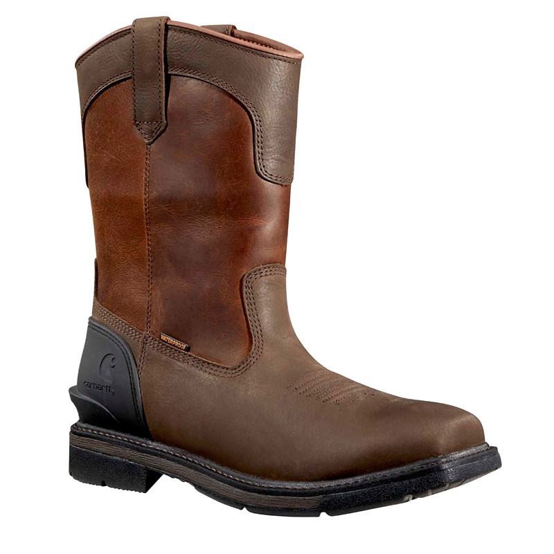 Carhartt Men's Montana 11" Waterproof Steel Toe Wellington Boots (Dark Chocolate/Red Brown) - Size 9.5 W