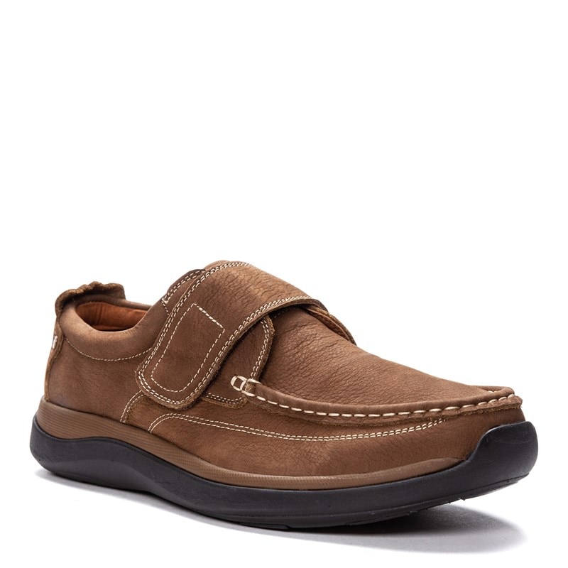 Propet Men's Porter Medium/Wide/X-Wide Moc Toe Strap Slip On Shoes (Timber) - Size 9.5 D