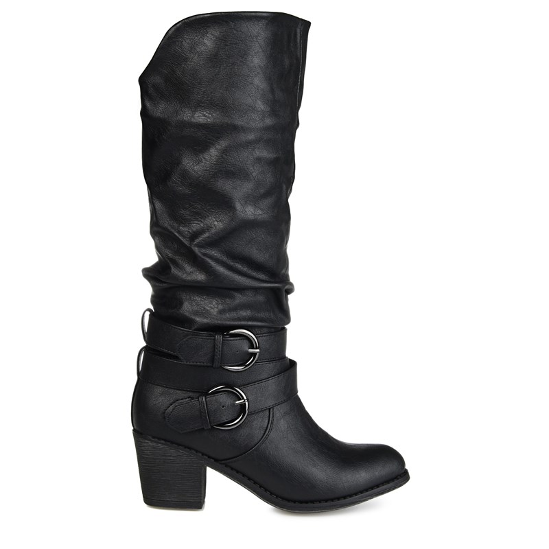 Women's Late Wide Calf Wide Block Heel Boot