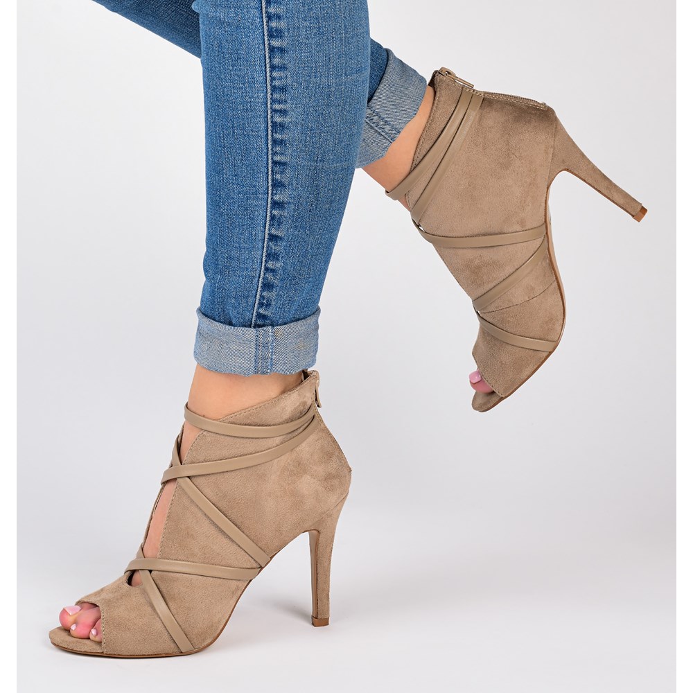 Famous footwear shop peep toe booties