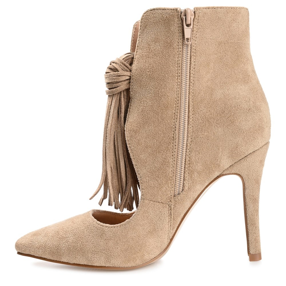 Cameron suede open 2025 toe bootie