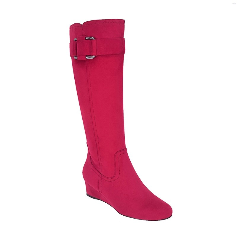 Impo Women's Genia Tall Wedge Boots (Scarlet Red Suede) - Size 9.5 M