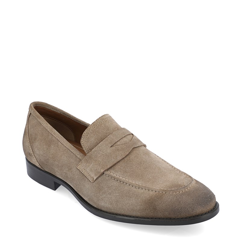 Thomas & Vine Men's Bishop Apron Toe Penny Loafers (Taupe) - Size 11.0 M