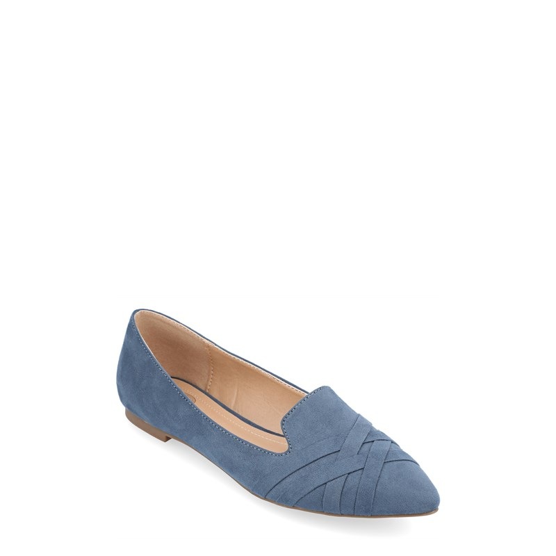 Journee Women's Mindee Flat Shoes (Blue Synthetic) - Size 6.0 M