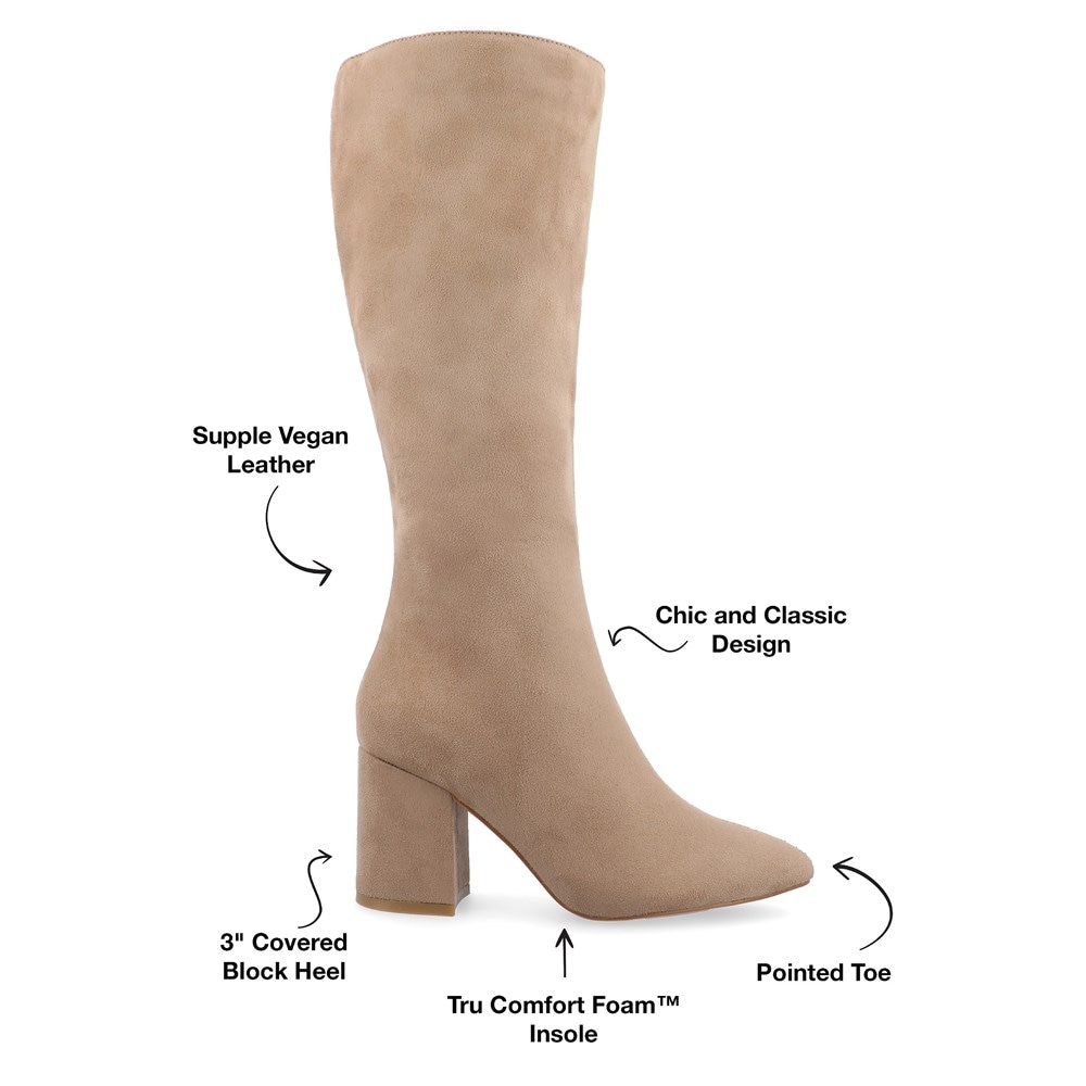 Wide calf clearance boots block heel