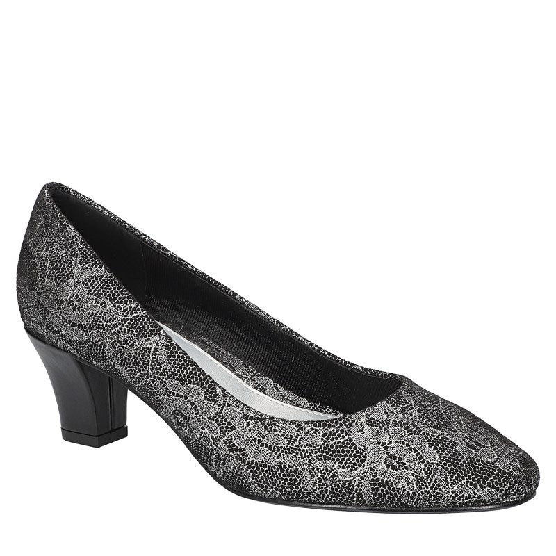 Easy Street Women's Ballari Pump Shoes (Silver Lace Fabric) - Size 9.0 M