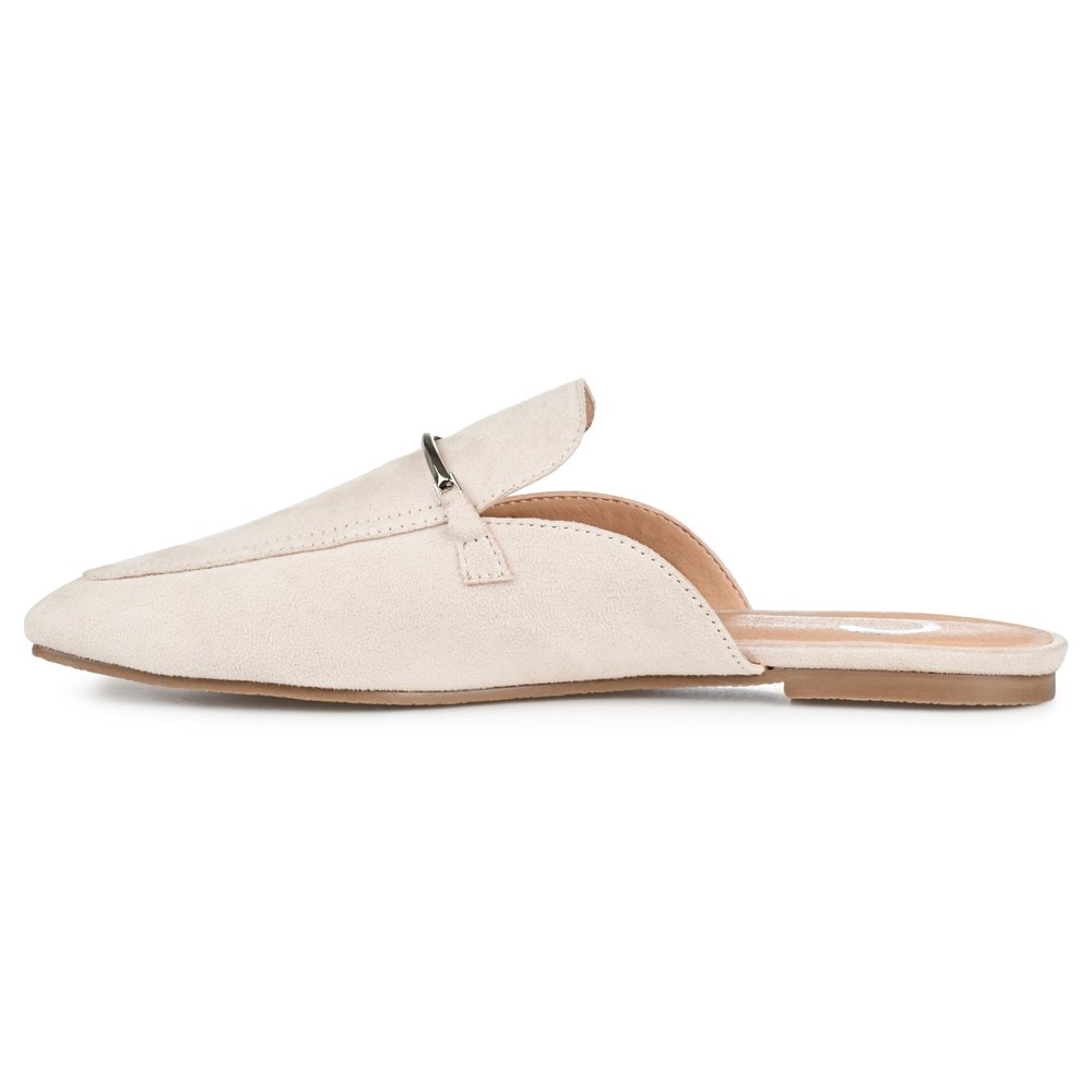 Journee Collection Womens Ameena Slip On Square Toe Mules Flats Beige 6