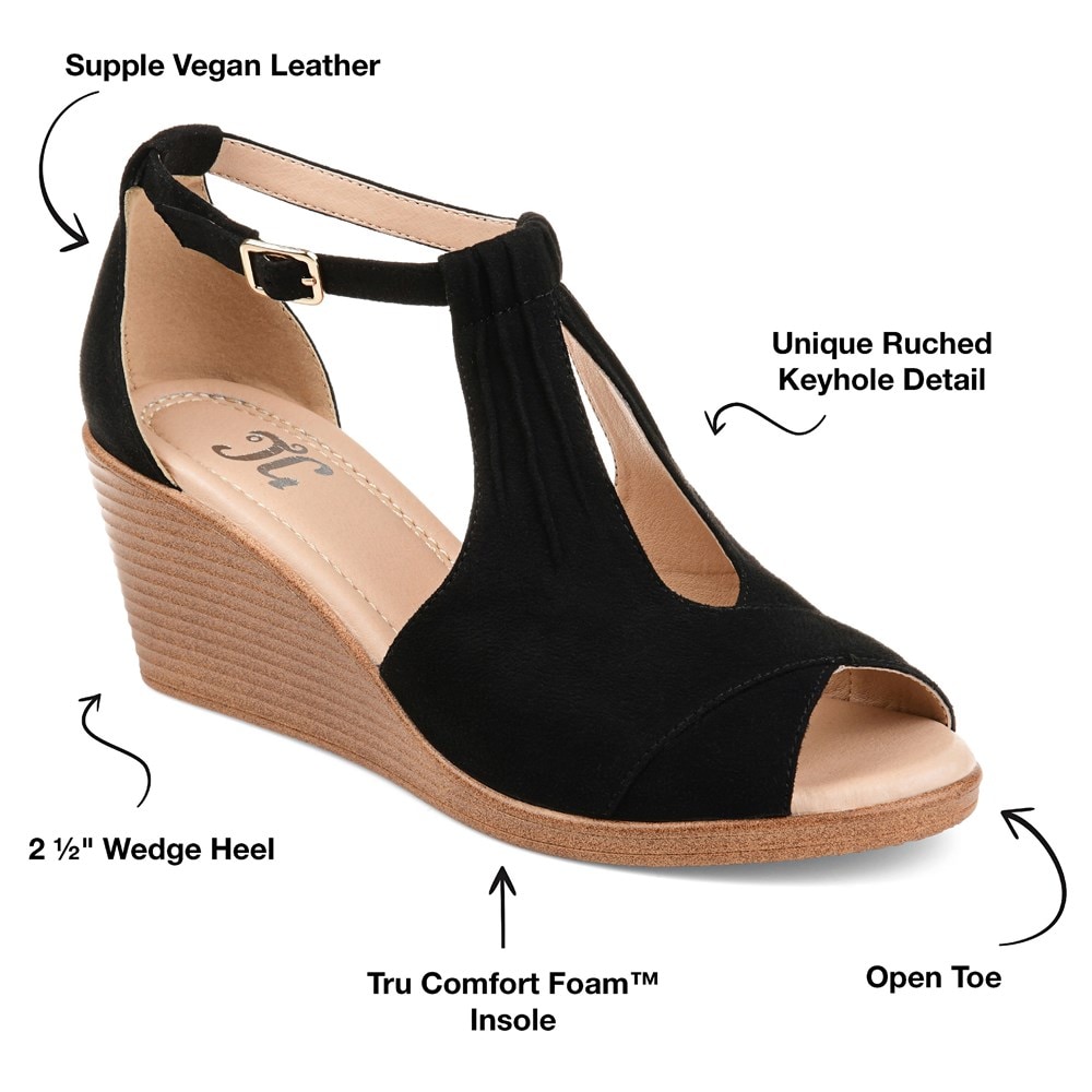 wide width peep toe wedge