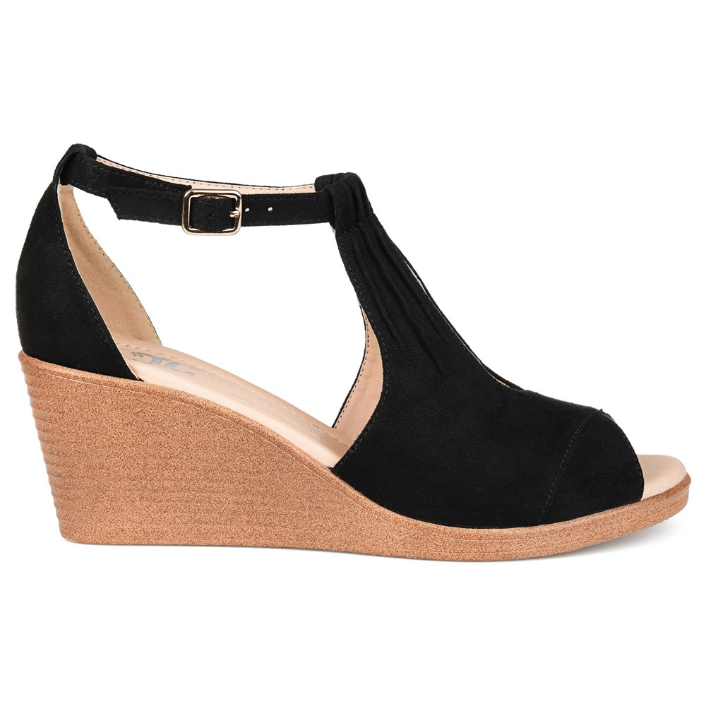 wide width peep toe wedge