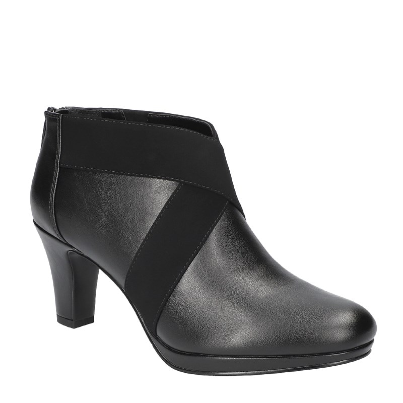 Easy Street Women's Spice Dress Booties (Black Faux Leather) - Size 8.0 2W