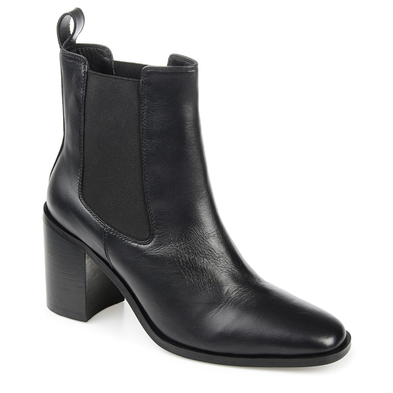 Journee Signature Women's Rowann Block Heel Chelsea Boots (Black Leather) - Size 10.0 M