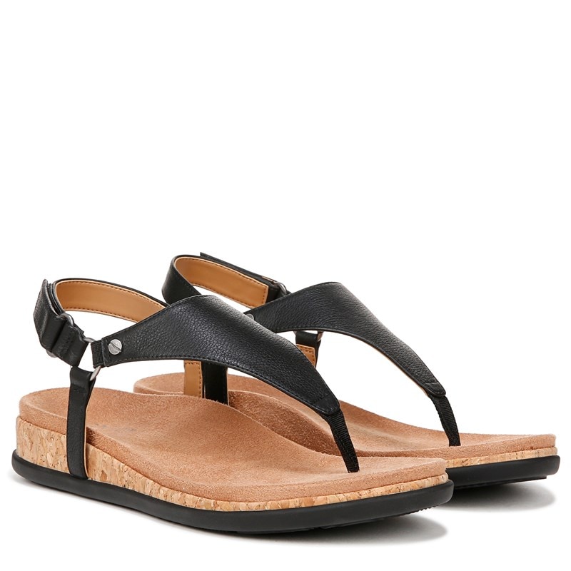 Vionic Women's Kirra II Sandals (Black Leather) - Size 8.0 M