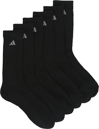 adidas Men's 6 Pack Athletic Crew Socks White, Socks, Famous Footwear