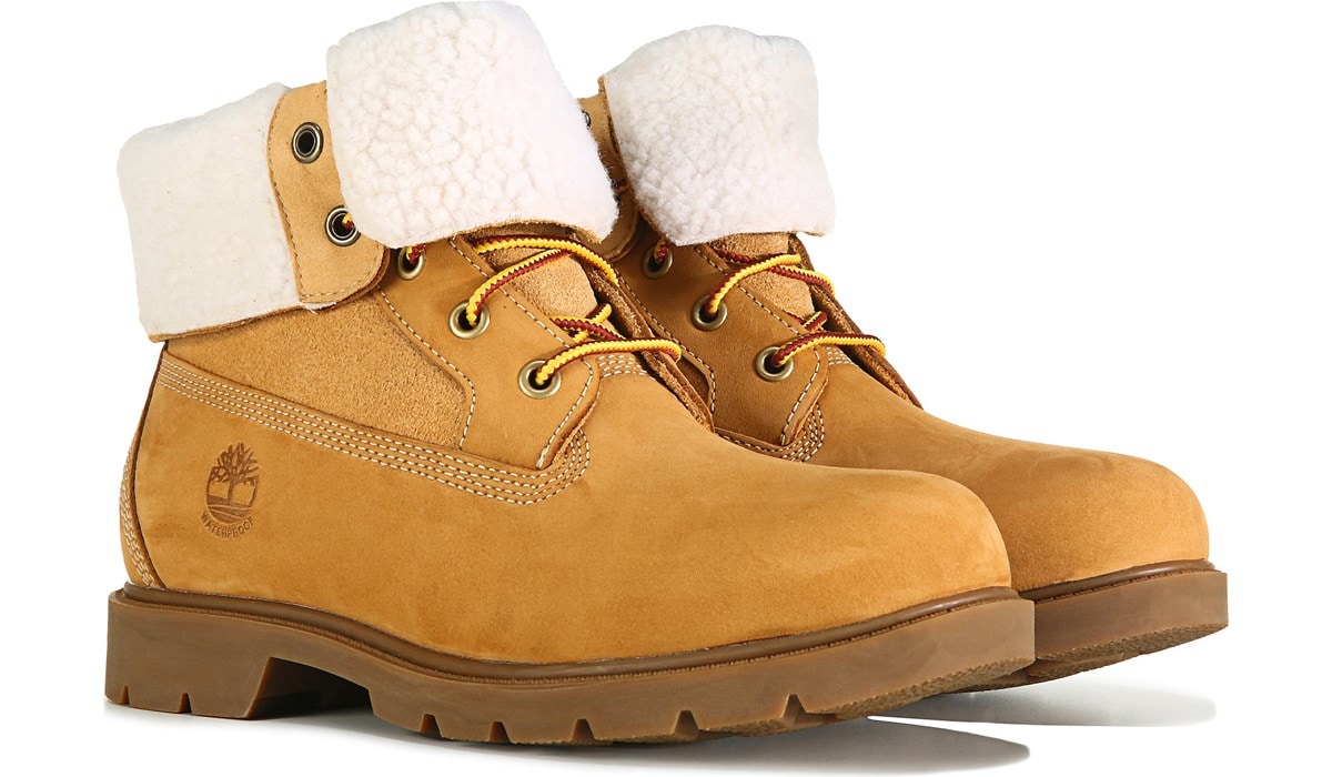 Aap bedenken frequentie Timberland Women's Linden Woods Teddy Fleece Fold Down Waterproof Boot |  Famous Footwear