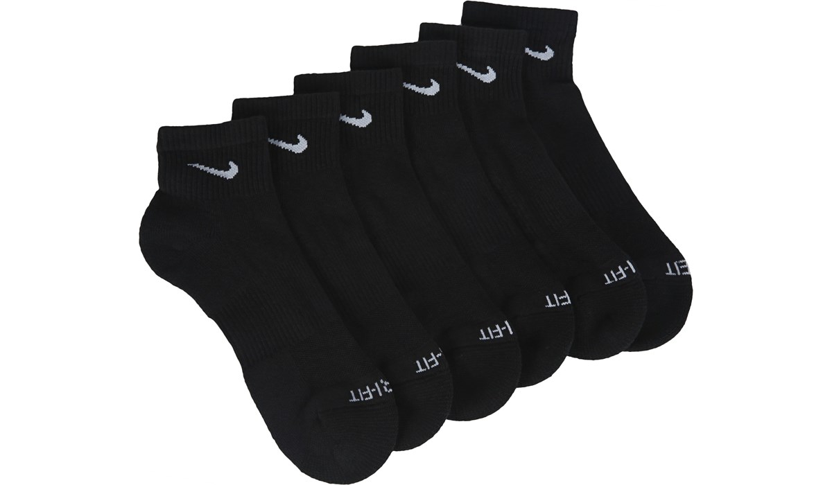 mens black nike socks 6 pack