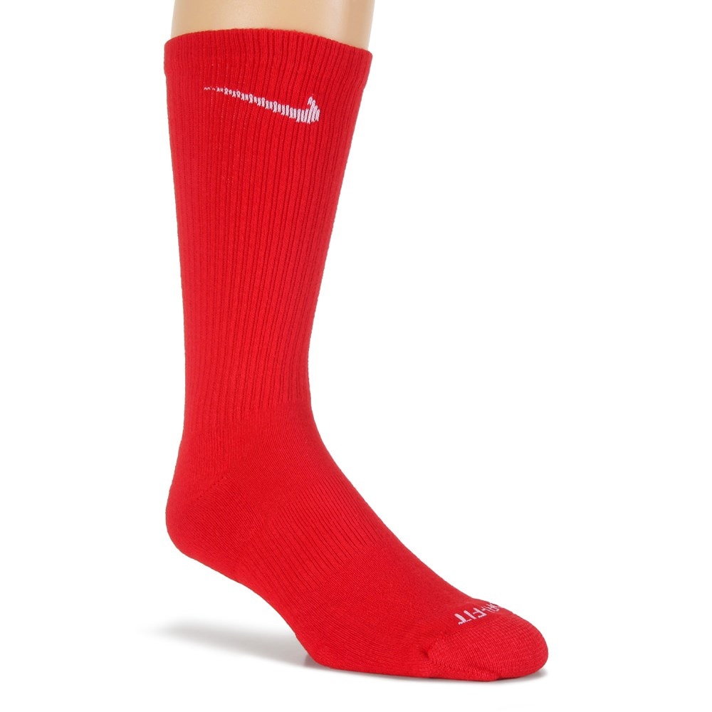 Nike Dri-FIT Crew Training Socks WHITE (Large/6 Pair) 8-12 