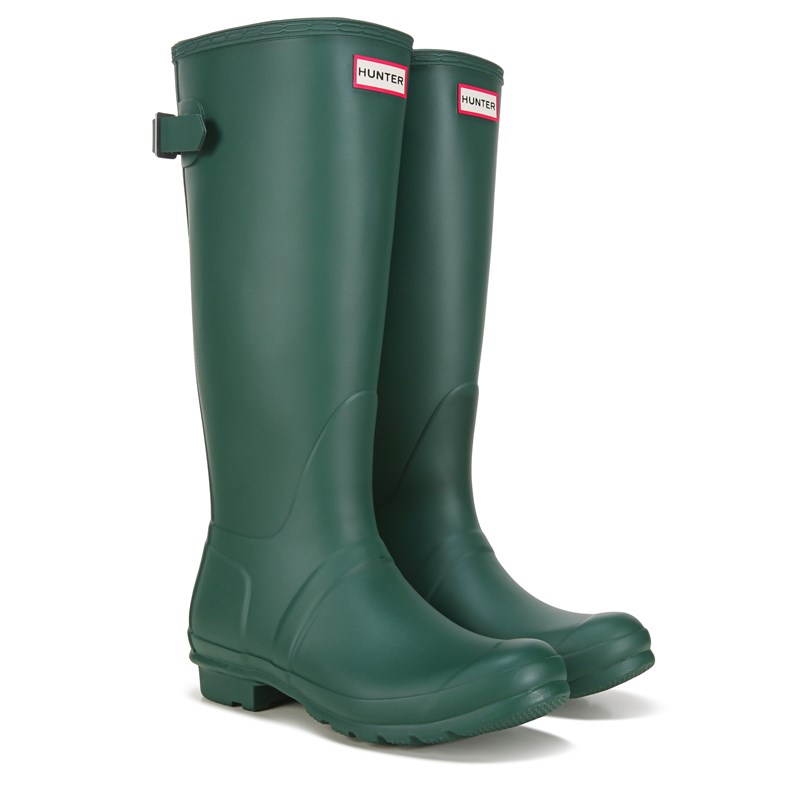 Hunter Women's Original Tall Back Adjustable Rain Boots (Green Jasper) - Size 8.0 M