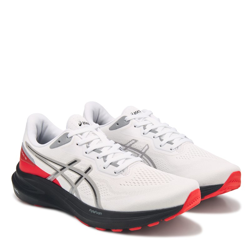 ASICS Men's Gt-1000 13 Running Shoes (White/Black/Red) - Size 9.0 M