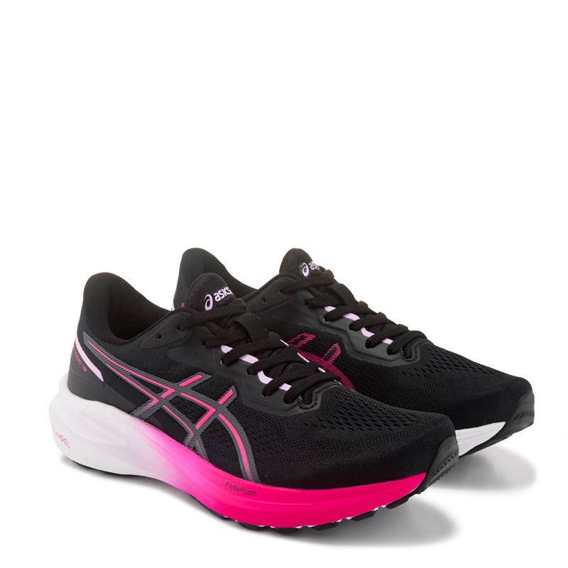 ASICS Women's Gel Gt 1000 13 Running Shoes (Black/Pink) - Size 12.0 B