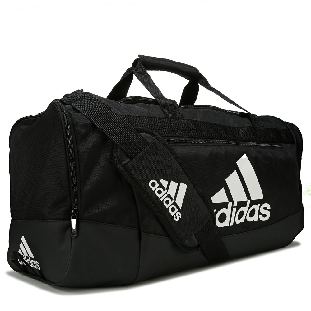 Steve Madden Womens Duffel Bag Black White Dual Handle Gym Tote Large