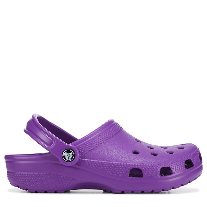 clear purple crocs