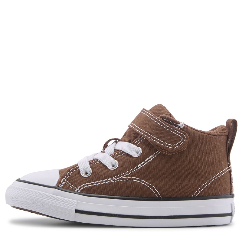 Brown leather toddler converse best sale